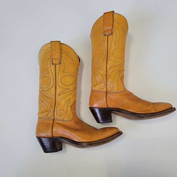 Stewart Boot Co. Men's 4.5/4 or Women's 6/5.5 Handmade Cowboy Western Boots Vtg - Picture 1 of 13